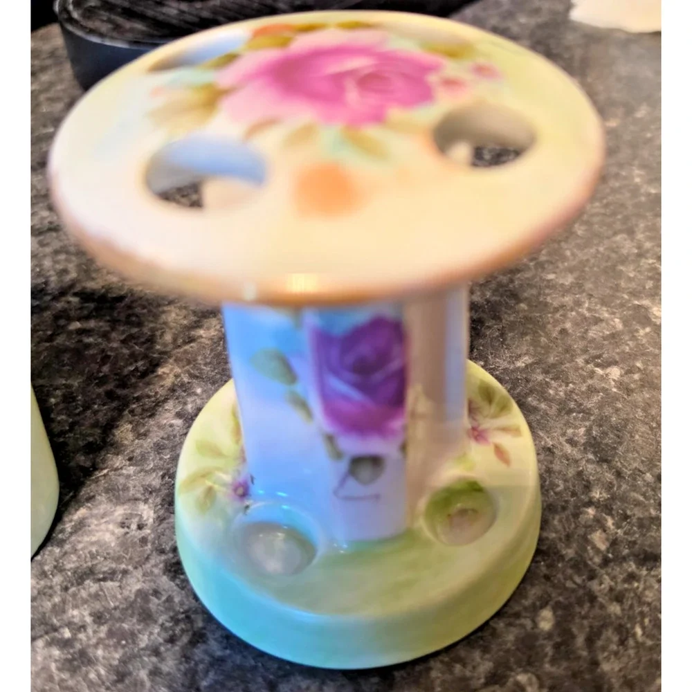 Bathroom Vanity Toothbrush/Tumbler Set Floral
